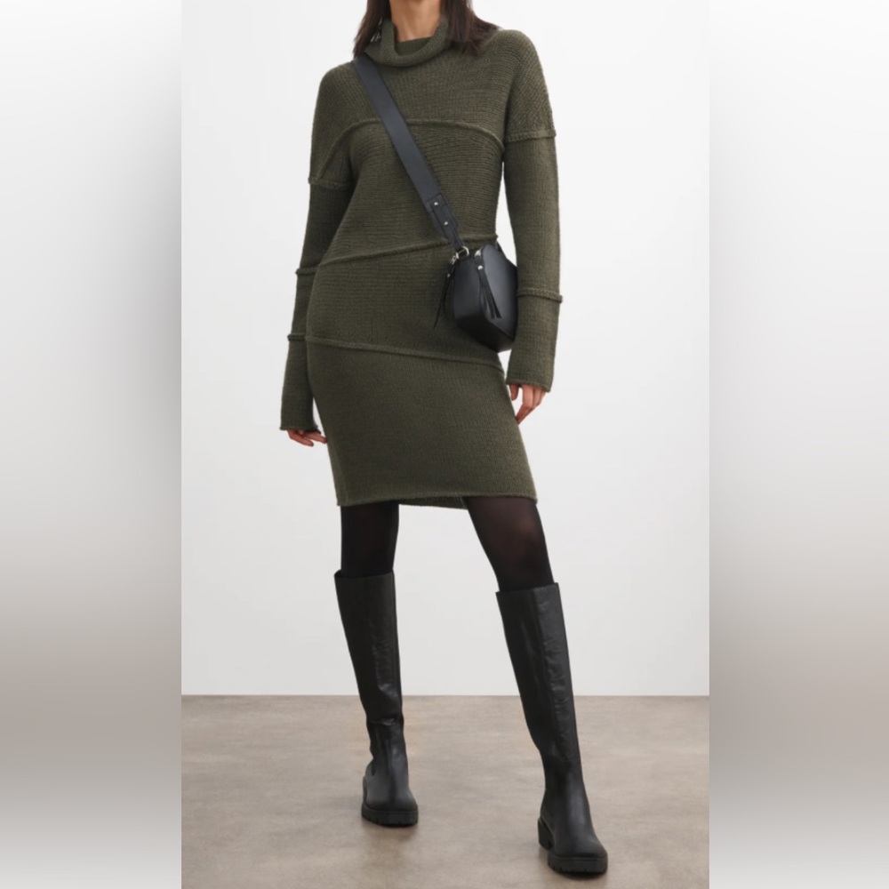 NEW MARCELLA NYC Midtown Olive Green Knit Dress Size S